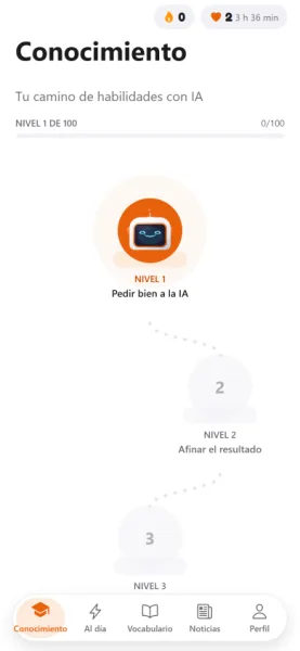 Aldiax: pantalla de inicio